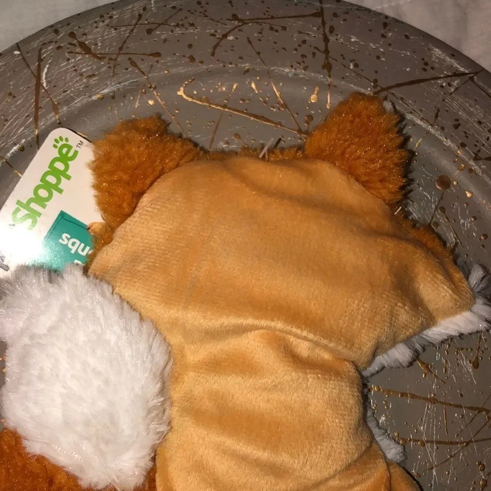 PetShoppe Cutest Fox Squeaker Mat Dog Toy White Rust Brown Black NWT